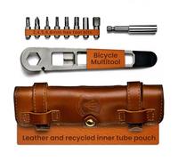 Full Windsor The NUTTER All in One Bike Tools Portable Bike Multi Tool and Bicycle Repair Kit with Leather Pouch - Accessories for Cycle Tool Kit, Camping Equipment & Bike Maintenance Kit Solution
