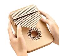 Full Wood Maple Kalimba with Sound Hole - Easy to Play Portable Thumb Piano for Beginners and Music Enthusiasts(17 keys original)
