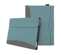 Full Wrap Fabric Patchwork PU Leather Tablet Case Suitable For Microsoft Surface Pro 11/10/9/8 13inch Drop-proof Stand Case(Grey and Green,For Surface Pro 8)
