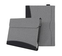 Full Wrap Fabric Patchwork PU Leather Tablet Case Suitable For Microsoft Surface Pro 11/10/9/8 13inch Drop-proof Stand Case(Black and Grey,For Surface Pro 8)