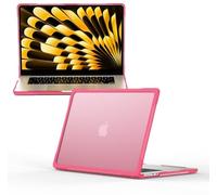 Full Wrap Laptop Case for MacBook Air 15 Inch A3448 A3241 A3114 A2941 (2023 2024 2025 2026 Release),Dual Layer Anti-Drop Shell with Heat Dissipation Holes (Hot Pink)