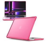 Full Wrap Laptop Case for MacBook Pro 16 inch 2026-2021 M5 M4 M3 M2 M1 Pro/Max Chip,Dual Layer Anti-Drop Shell with Heat Dissipation Holes (Hot Pink)