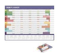 FULL YEAR WALL CALENDAR - 2026 Calendar, 12 Month Planner - Fun Reuse Organizer, Durable Large Schedule Display | Classroom Teaching Tool