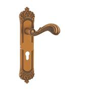 Full zinc Alloy European Bronze Color 300 Long Panel Double Tongue 85 Bearing Silent Indoor Door Outdoor Lock(YM89 X51 Yellow Bronze 300MM)