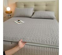 Full zip cover Breathable dustproof washable fitted sheet Customizable size Waterproof quilted mattress protector for single/double/king size beds-Gray- 190x200+5cm