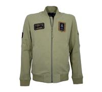 Full Zip Embroidered Sweatshirt Fe2071Uf00669 - male - Aeronautica Militare - Zip-throughs - Green - M - Sweatshirts & Hoodies M