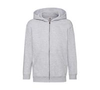 Fruit of the Loom Boys' Classic Hooded Sweat Jacket Kids Sweatshirt, Grey (Heather Grey 123), 9-11 Years