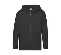 Full zip hoodie for kids Fruit of the Loom Premium Noir 5/6 ans