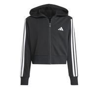 adidas Sportswear Junior Girls Essentials Full-Zip Hoodie, Black/White, Size 13-14 Years Black/White