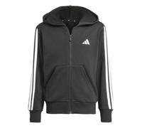 adidas Girl's Essentials Full Zip Hoodie Sweatshirt, black/white, 14-15 Years