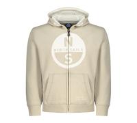 Full-zip Hoodie with Maxi Logo- unisex- North Sails- Kids Sweatshirts- Beige- 14 Y- Kids 14 Y