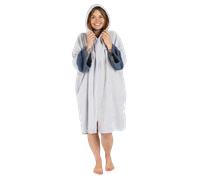 Dryrobe® Full Zip Organic Towel Swim Robe - Long Sleeve Hooded Surf Poncho Changing Robe - 100% Organic Cotton - for Swimming, Beach, Surfing - Medium - Nimbus Cloud