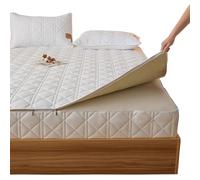 Full Zipped Mattress Protector 137/152x190/200 Customizable Five-sided Quilted Mattress Cover Double/Single/King Zip Up Bed Fitted Sheet Mattress Topper Washable Encasement Cover-Up 40cm(200X200+14cm,