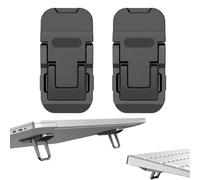 FULLANT 2 Pcs Zinc Alloy Foldable Laptop Stands, Portable Computer Keyboard Riser Feet with 2 Adjustable Angles, Self-Adhesive Invisible Mini Keyboard Stand for Notebook 10-17 Inches