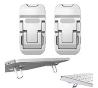 FULLANT 2 Pcs Zinc Alloy Foldable Laptop Stands, Portable Computer Keyboard Riser Feet with 2 Adjustable Angles, Self-Adhesive Invisible Mini Keyboard Stand for Notebook 10-17 Inches