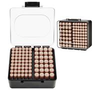 FULLCASE Battery Organizer for 28 AA and 54 AAA, Detachable Case, Black