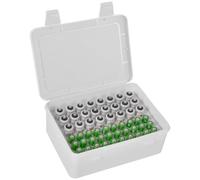 FULLCASE Battery Organizer Storage Box Fits 54 AA AAA Batteries | Hard-shell,Battery Box, with 24 AA and 30 AAA Foam Slots, Secure Latch and Carry Handle for Drawers,Shelves and Travel