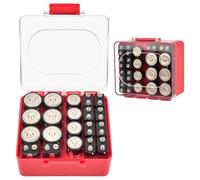 FULLCASE Battery Storage Organizer Box, Holder Container for 20 C D 9V Batteries, Plastic Home Batteries Variety Pack Protective Organization(Case Only) Red