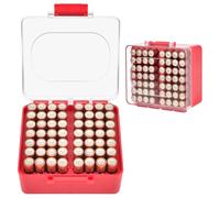 FULLCASE Battery Storage Organizer Box, Holder Container for 56 AA Batteries, Plastic Home Batteries Variety Pack Protective Organization(Case Only) Red