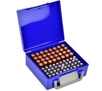 FULLCASE Battery Storage Organizer Holder Holds 72 AA AAA Batteries, Box Cases Garage Container, Home Drawer Organization Dispenser (Case Only) (Blue, Case Only)