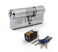Fullex Kinetica+ K4 3* Euro Cylinder Door Lock - Chrome, 50/45 (95mm)