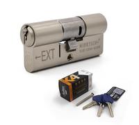 Fullex Kinetic K4 3* Euro Cylinder Door Lock - Nickel, 35/35, 6 Keys