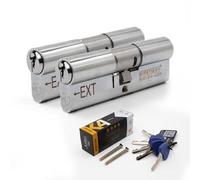 Fullex Kinetic K4 3* Keyed-Alike Door Lock - Chrome, 50/50, 6 Keys