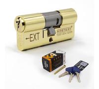 Fullex Kinetica+ K4 3* Euro Cylinder Door Lock - Brass, 35/35 (70mm), 1 Extra (4 Total)