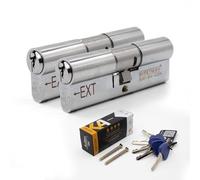Fullex Kinetica+ K4 3* Keyed-Alike Euro Cylinder Door Locks - Chrome, 50/45 (95mm)
