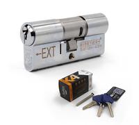 Fullex Kinetic K4 3-Star Euro Cylinder - Chrome, 50/50 (100mm), 1 Extra (4 Total)