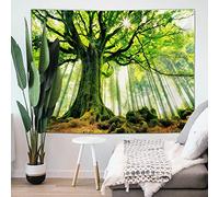 Fullfun Green Forest Tapestry Wall Hanging, 3D Print Natural Tree Landscape Aesthetic Tapestry for Bedroom Living Room, Dorm & Room Decor 130 cm x 150 cm(50 x 60 inch)