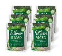 Fullgreen, Riced Cauliflower and Broccoli, 100% Veg, shelf-stable, no preservatives, vegan, keto and 87% lower-carbs than rice! - case of 6x 200g pouches - made in the UK