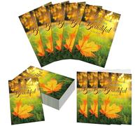 Fullhawl 100 Pcs Autumn Leaves Church Bulletins Bulk Paper Jesus Worship Bulletins Bible School Study Supplies, Jesus Christ Came into The World to Save Sinners