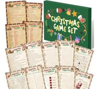 Fullhawl 102 Pcs Christmas Trivia Games for Large Group Festival Question Answer Guessing Word Scramble Cards Activity for Xmas Indoor Game Holiday Party Activity Family Friends(Kraft,Candy Canes)