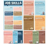 Fullhawl 11 Pcs Job Skills Posters Educational Bulletin Board Set for College High School Classroom Decorations Essential Qualities Employers Seek Posters for Library Reading Corner Wall Supplies