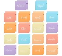 Fullhawl 18 Pcs Prayer Board Envelopes with Assorted Motivational Words Prayer Board Supplies for Women Pastel Colored Envelopes for Invitations Friend Religious Christian Gift Envelopes