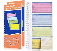 Fullhawl 2 Pcs Spiral Bound Phone Message Book 5-1/2" x 11" 2 Part Colorful Carbonless Message Pads 4 Messages Per Page Carbon Copy Notebook Spiral Phone Call Log Book for Business Office