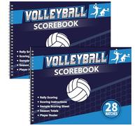Fullhawl 2 Pcs Volleyball Scorebook 28 Match Spiral Sport Stats Keeping Book with Season Totals and Team Roster Sheet Volleyball Train Score Record Book for Coaches Youth Adult Supply(Vibrant Style)