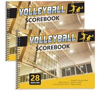 Fullhawl 2 Pcs Volleyball Scorebook 28 Match Spiral Sport Stats Keeping Book with Season Totals and Team Roster Sheet Volleyball Train Score Record Book for Coaches Youth Adult Supply(Classic Style)