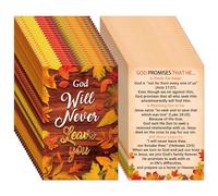 Fullhawl 200 Pcs Thanksgiving Gospel Tract Card God Will Never Leave You Salvation Cards Pocket Holy Postcard Prayer Postcards Christian Inspirational Bible Verses Bookmark for Christian Gift