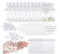 Fullhawl 202 Pcs 100 Sets Wedding Italian Almond Favors for Guests Include Five Wishes Traditional Tags Organza Bags Ribbon Italian Greek Wedding Tradition Gifts for Engagement (Almond Not Include)