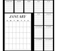 Fullhawl 2025 Large Wall Calendar 12 Month Reusable Wall Calendar 16 x 12 Inch Vertical No Year Restriction Planner Reserved Blank Grid Back to School Planning for Office Home Organizing(Simple)