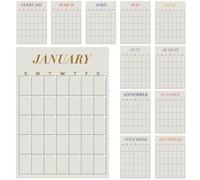 Fullhawl 2025 Large Wall Calendar 12 Month Reusable Wall Calendar 16 x 12 Inch Vertical No Year Restriction Planner Reserved Blank Grid Back to School Planning for Office Home Organizing(Plain)