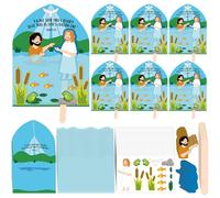 Fullhawl 24 Pcs Jesus Walk on Water Scenes Craft Kit Sunday School Crafts DIY Christian Catholic Bible Crafts Faith Jesus Craft for Sunday School Fun Home Activities Gifts