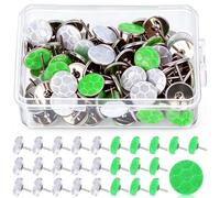 Fullhawl 300 Pcs Reflective Tacks Trail Marking Tacks, Silver Green