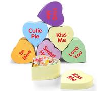 Fullhawl 6 Pcs Candy Heart Gift Box Set for Valentine's Day Giant Conversation Hearts Box Classroom Exchange Favor Holiday Gift Event Supplies Party Decoration