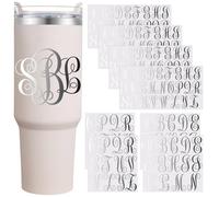 Fullhawl 8 Sheets UV Dtf Cup Wrap Waterproof Split Initial Letters Stickers Custom Vinyl Lettering Alphabet Stickers Personalized Vinyl Name Decals for Tumbler Notebooks Cup Laptop DIY Crafts(Silver)
