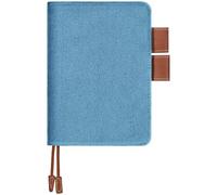 Fullhawl Velvet Cover for A5 Notebooks Planner Cover for Weeks A5 Planner Inserts & Refill Paper 6.4 x 9 Inches Refillable Notebook for Student(Dusty Blue)