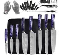 FULLHI Knife Set, Japanese Knife Set, Premium Stainless Steel Kitchen Knife Set Chef Knife Set with Roll Bag