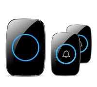 FullHouse Wireless Doorbell, Waterproof Doorbell Kit, Distinguish Front and Back Doors, Over 305m Range and 60 Chimes, 5 Levels Volume and LED Flash for Home, Office